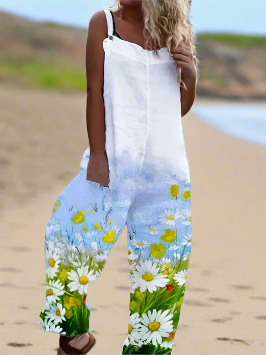 2.Retro Rebel Floral Jumpsuit – Strappy Street Style Romper Collection - ALOE WINGS STORE