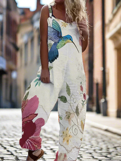2.Retro Rebel Floral Jumpsuit – Strappy Street Style Romper Collection - ALOE WINGS STORE