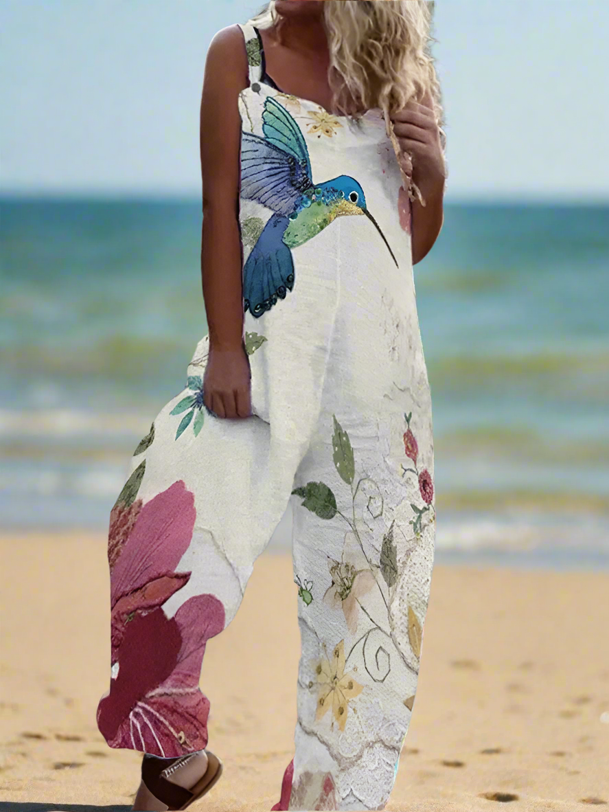 1.Retro Rebel Floral Jumpsuit – Strappy Street Style Romper Collection - ALOE WINGS STORE