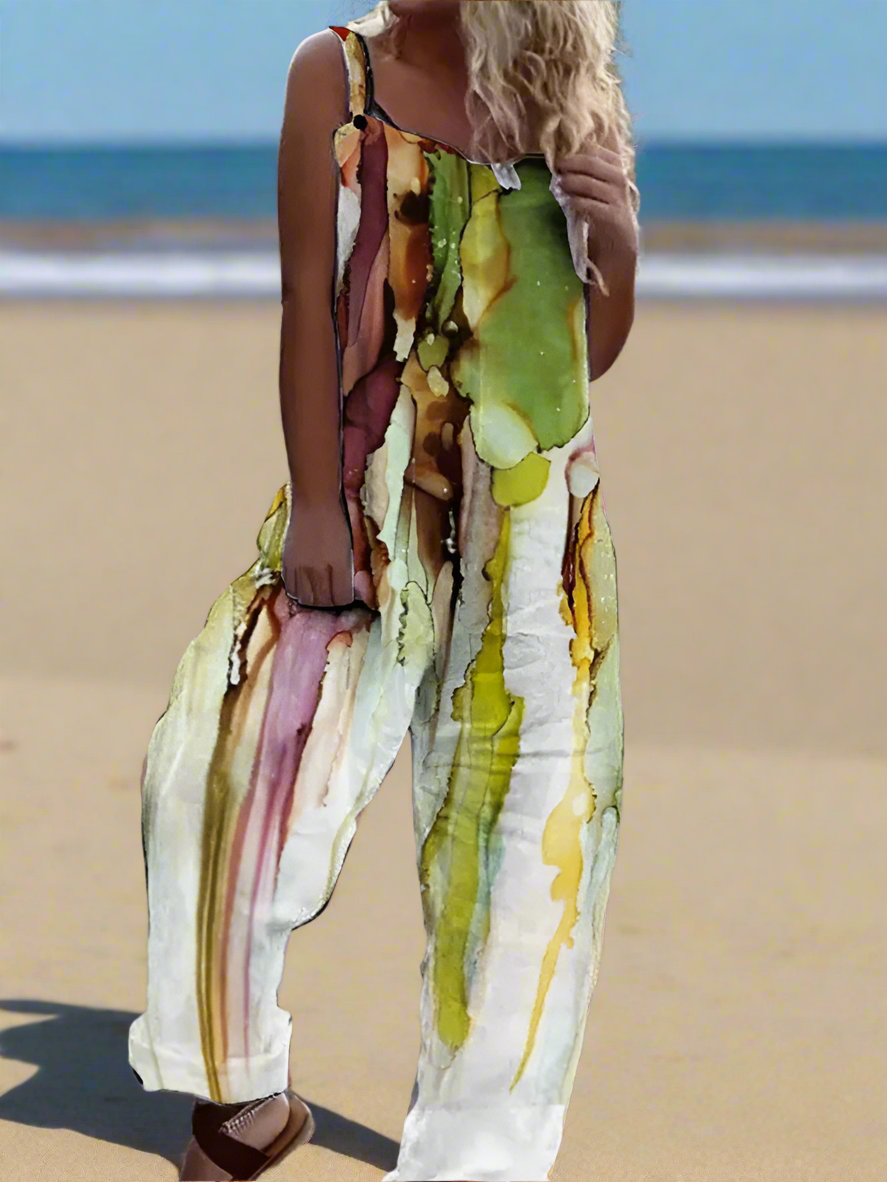 1.Retro Rebel Floral Jumpsuit – Strappy Street Style Romper Collection - ALOE WINGS STORE