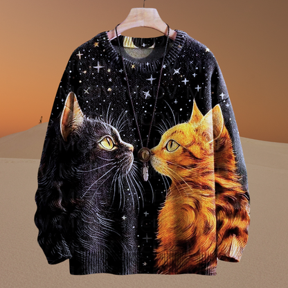 Unisex Vintage Cat Art Print Sweaters (XS-7XL) - ALOE WINGS STORE
