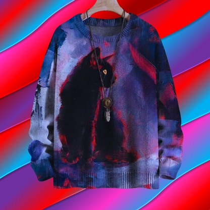 Unisex Vintage Cat Art Print Sweaters (XS-7XL) - ALOE WINGS STORE