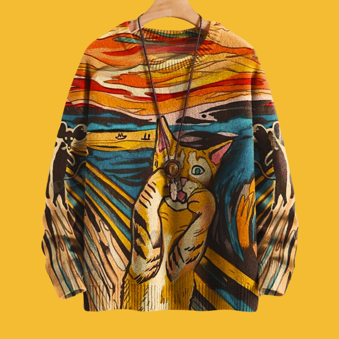 Adorable Funny Cat & Floral Casual Unisex Sweater Collection - ALOE WINGS STORE