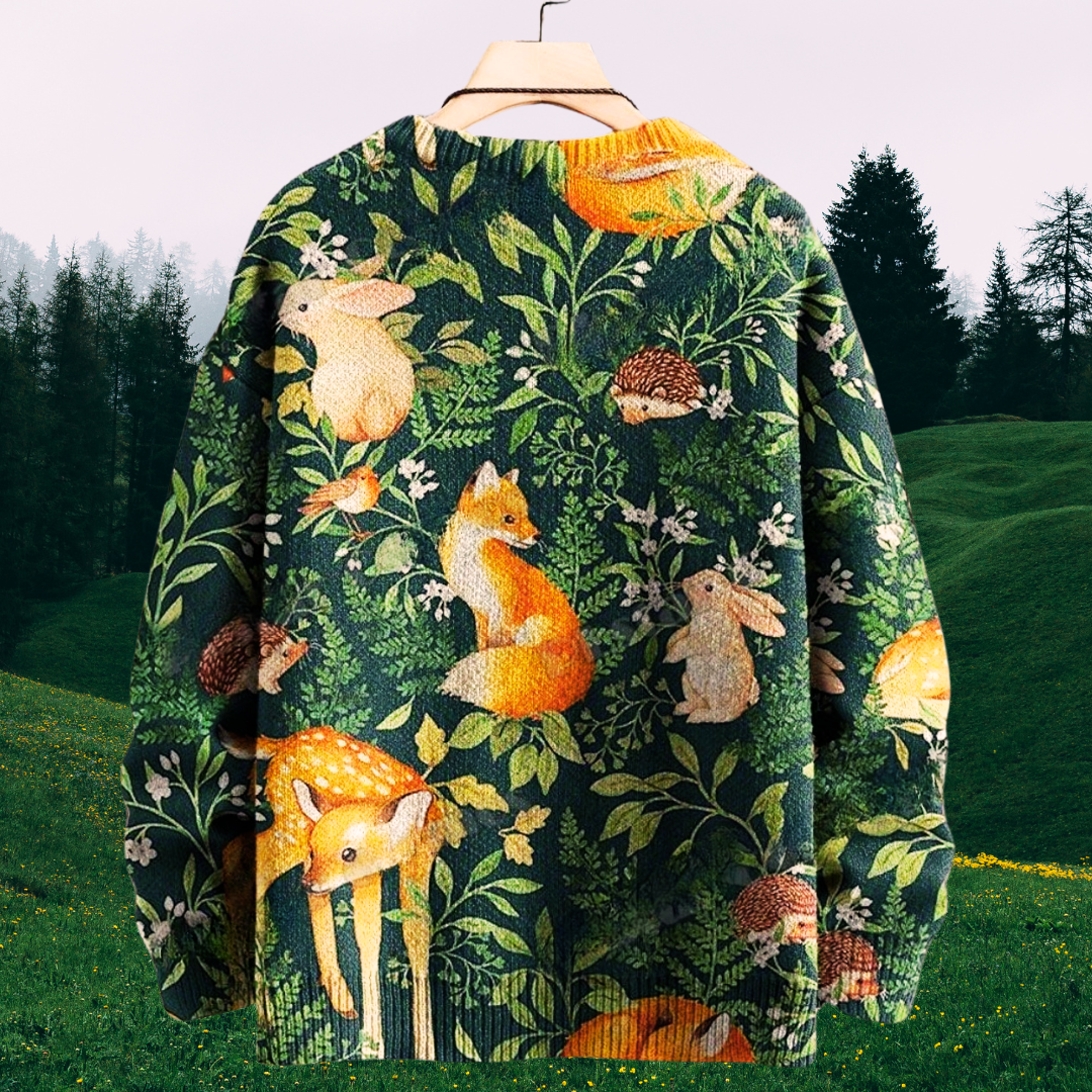 Unisex Casual Sweater with 3D Cat Oil Painting Designs - ALOE WINGS STORE