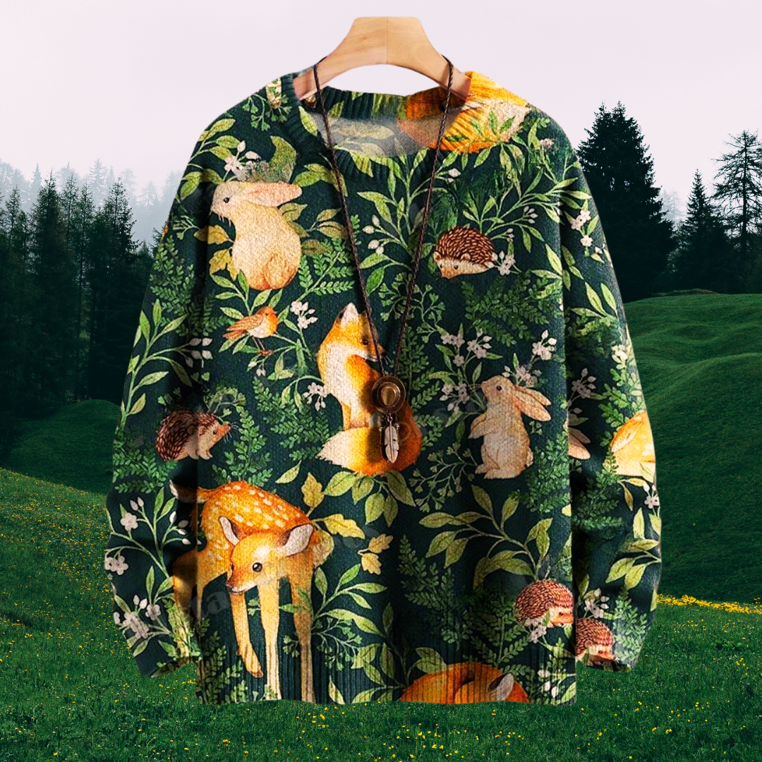 Unisex Casual Sweater with 3D Cat Oil Painting Designs - ALOE WINGS STORE