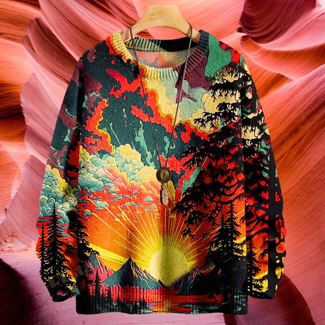 Unisex Casual Sweater with 3D Cat Oil Painting Designs - ALOE WINGS STORE