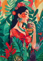 Botanical Ethnic Woman Wall Art  [SELECTION] - ALOE WINGS STORE