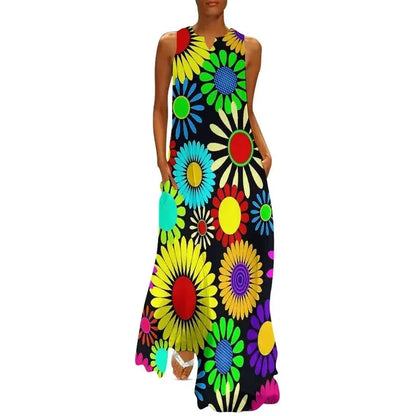 Floral Print Summer Maxi Sleeveless Dresses (Plus Sizes up to 3XL) - ALOE WINGS STORE