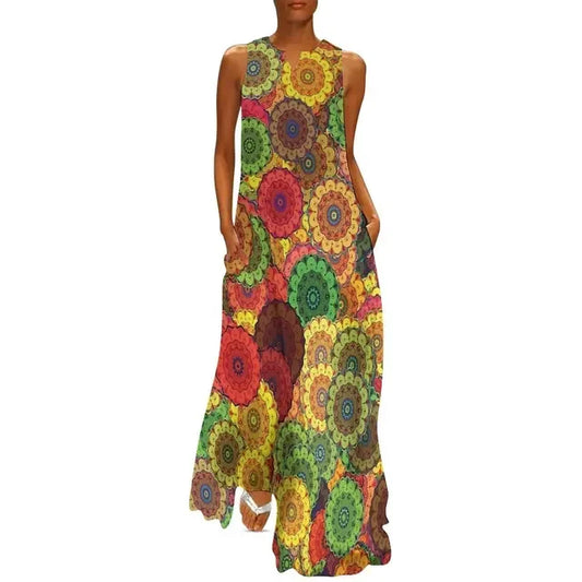 Floral Print Summer Maxi Sleeveless Dresses (Plus Sizes up to 3XL) - ALOE WINGS STORE