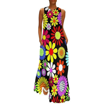 Floral Print Summer Maxi Sleeveless Dresses (Plus Sizes up to 3XL) - ALOE WINGS STORE