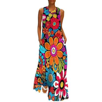 Floral Print Summer Maxi Sleeveless Dresses (Plus Sizes up to 3XL) - ALOE WINGS STORE