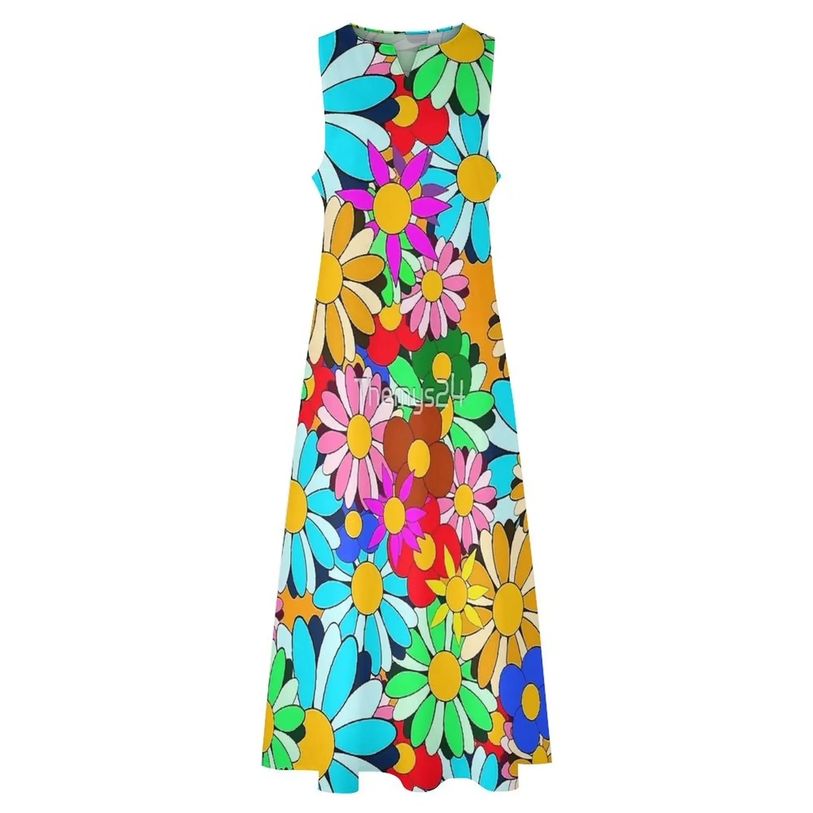 Floral Print Summer Maxi Sleeveless Dresses (Plus Sizes up to 3XL) - ALOE WINGS STORE