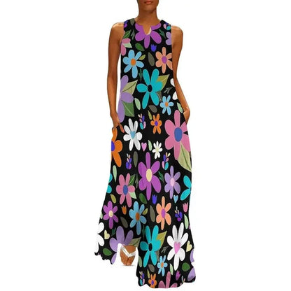 Floral Print Summer Maxi Sleeveless Dresses (Plus Sizes up to 3XL) - ALOE WINGS STORE