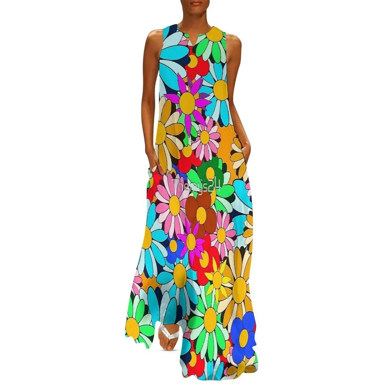 Floral Print Summer Maxi Sleeveless Dresses (Plus Sizes up to 3XL) - ALOE WINGS STORE