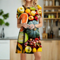 2.Women's 3D Fruit and Vegetable Print Short Sleeve Casual Mini Dresses (Plus Size Included) - ALOE WINGS STORE