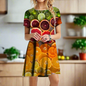 2.Women's 3D Fruit and Vegetable Print Short Sleeve Casual Mini Dresses (Plus Size Included) - ALOE WINGS STORE