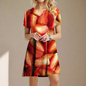 2.Women's 3D Fruit and Vegetable Print Short Sleeve Casual Mini Dresses (Plus Size Included) - ALOE WINGS STORE