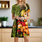 2.Women's 3D Fruit and Vegetable Print Short Sleeve Casual Mini Dresses (Plus Size Included) - ALOE WINGS STORE