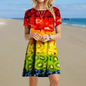 2.Women's 3D Fruit and Vegetable Print Short Sleeve Casual Mini Dresses (Plus Size Included) - ALOE WINGS STORE