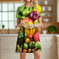 2.Women's 3D Fruit and Vegetable Print Short Sleeve Casual Mini Dresses (Plus Size Included) - ALOE WINGS STORE
