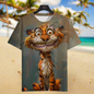 3D Tiger Print Unisex Summer T-Shirt, Plus-Size Casual Collection - ALOE WINGS STORE