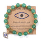 Turkish Evil Eye Protection Bracelet with Gemstone Beads and Information Card - Natural Stone, Luck & Protection Charm - ALOE WINGS STORE