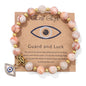 Turkish Evil Eye Protection Bracelet with Gemstone Beads and Information Card - Natural Stone, Luck & Protection Charm - ALOE WINGS STORE