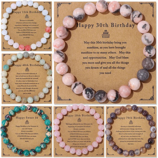 Natural Stone Beaded Bracelet For Birthday SELECTION - ALOE WINGS STORE