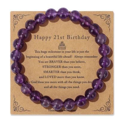 Natural Stone Beaded Bracelet For Birthday SELECTION - ALOE WINGS STORE