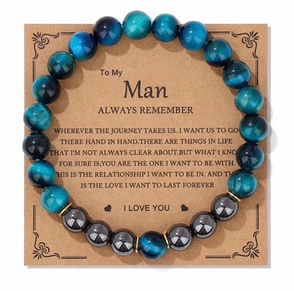 Natural Stone Bead Bracelet With Information Card SELECTION - ALOE WINGS STORE