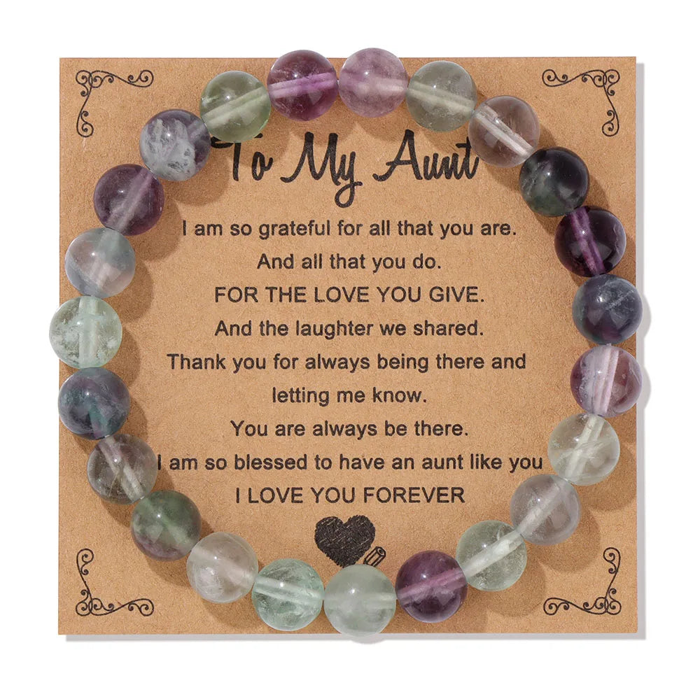 Natural Stone Bead Bracelet With Information Card SELECTION - ALOE WINGS STORE
