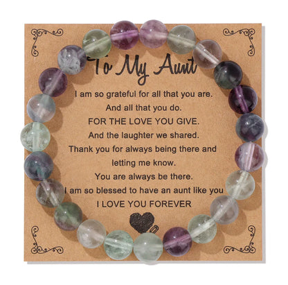 Natural Stone Bead Bracelet With Information Card SELECTION - ALOE WINGS STORE
