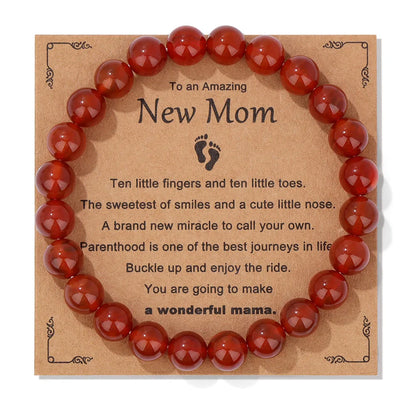 Natural Stone Bead Bracelet With Information Card SELECTION - ALOE WINGS STORE