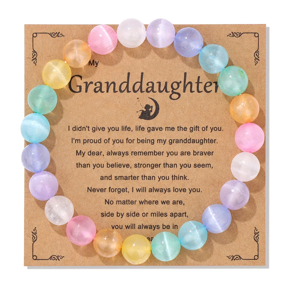 Natural Stone Bead Bracelet With Information Card SELECTION-ALOE WINGS STORE