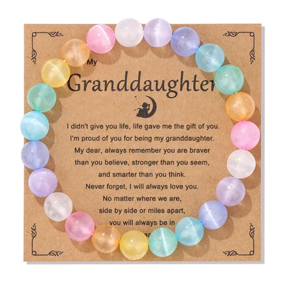 Natural Stone Bead Bracelet With Information Card SELECTION-ALOE WINGS STORE