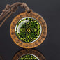 Irish Four Leaf Clover and St Patrick Glass Dome Wooden Pendant - ALOE WINGS STORE