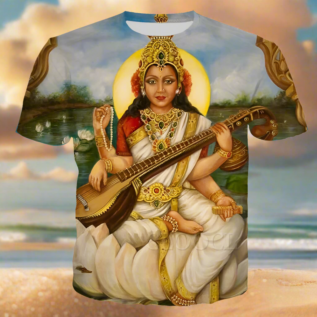 Divine Vibes: Indian Goddesses 3D Print T-Shirt (Unisex Harajuku Fashion) - ALOE WINGS STORE