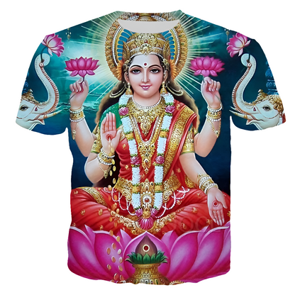 Divine Vibes: Indian Goddesses 3D Print T-Shirt (Unisex Harajuku Fashion) - ALOE WINGS STORE
