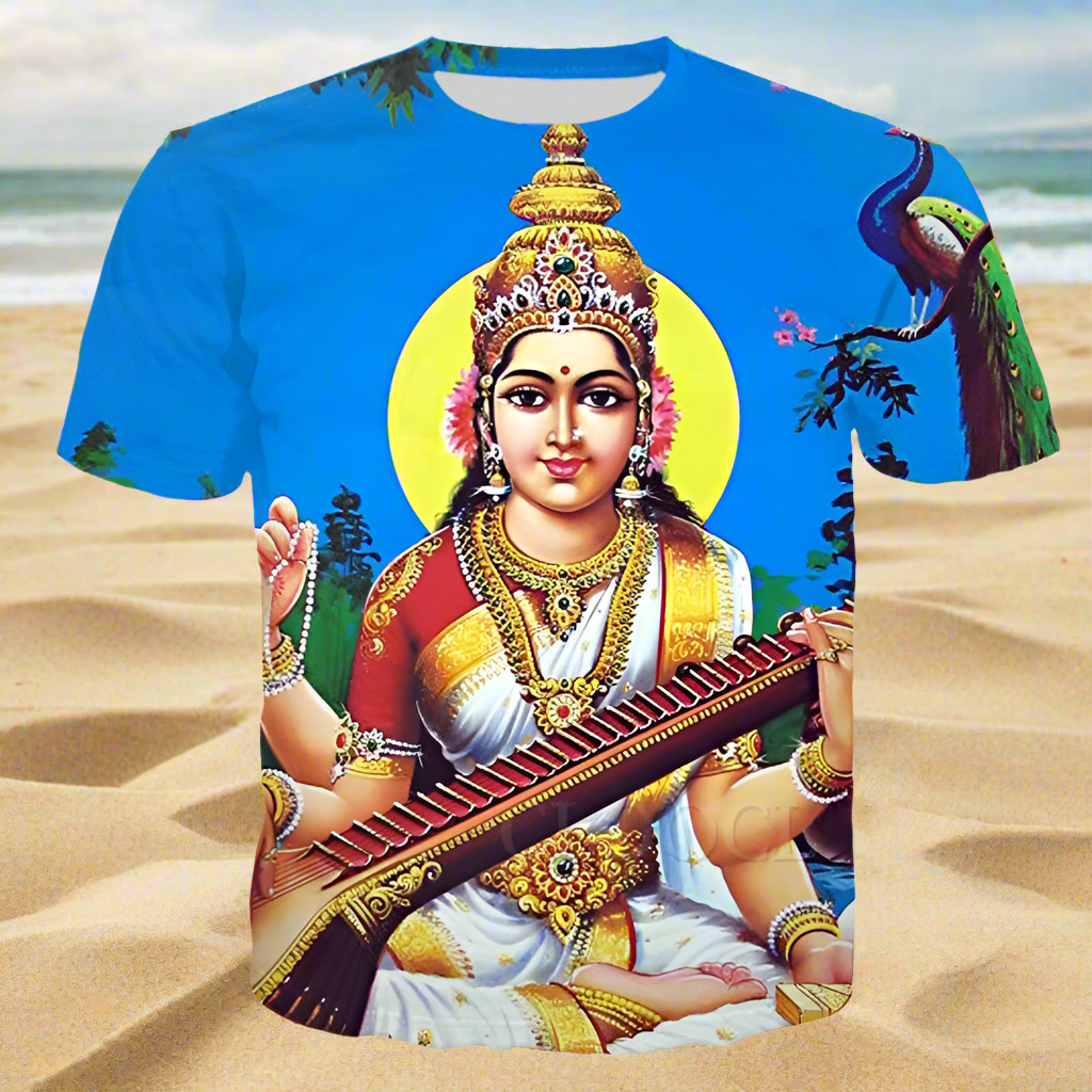 Divine Vibes: Indian Goddesses 3D Print T-Shirt (Unisex Harajuku Fashion) - ALOE WINGS STORE