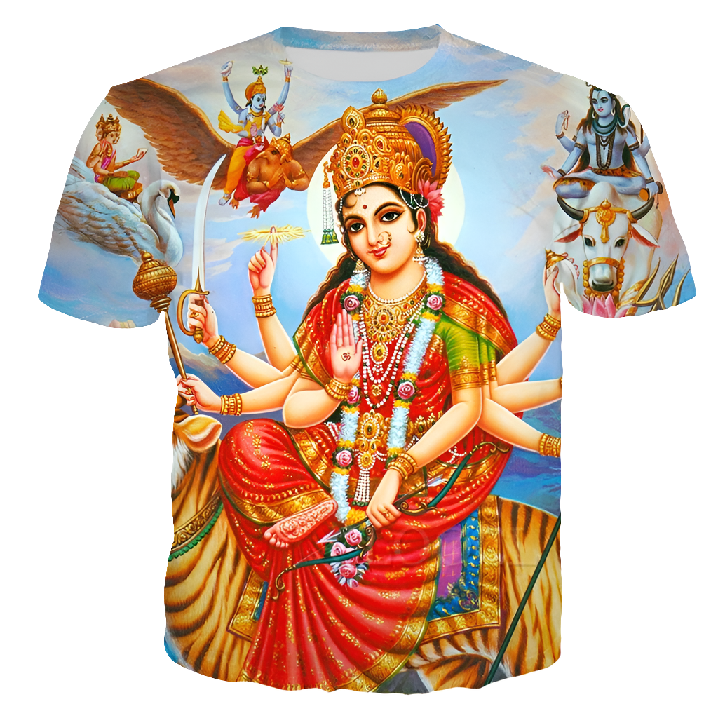 Divine Vibes: Indian Goddesses 3D Print T-Shirt (Unisex Harajuku Fashion) - ALOE WINGS STORE