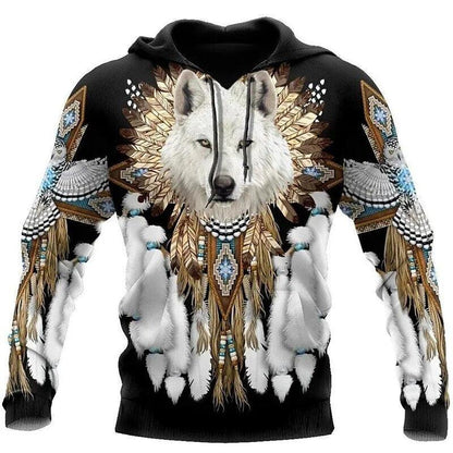 🐾Native Indian 3D Wolves Hoodies Pullover selection🐾 - Ltd Time Only! - ALOE WINGS STORE
