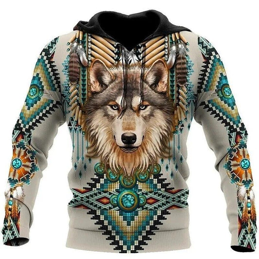 🐾Native Indian 3D Wolves Hoodies Pullover selection🐾 - Ltd Time Only! - ALOE WINGS STORE
