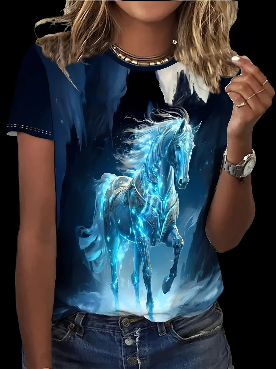 2.Unisex Casual Horse Designs T-Shirts (Size: XXS-6XL) - ALOE WINGS STORE