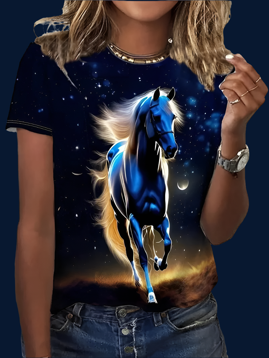 2.Unisex Casual Horse Designs T-Shirts (Size: XXS-6XL) - ALOE WINGS STORE