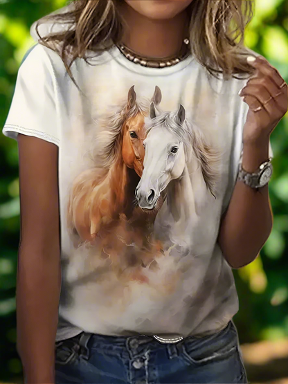 3.Unisex Casual Horse Designs T-Shirts (Size: XXS - 6XL) - ALOE WINGS STORE