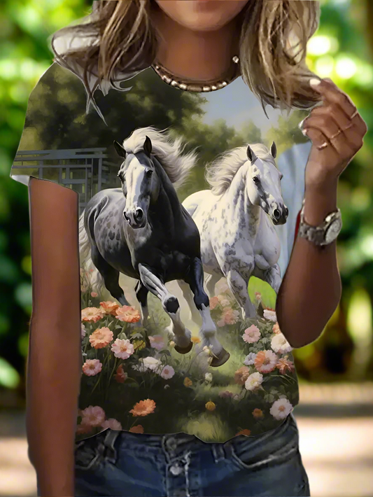 3.Unisex Casual Horse Designs T-Shirts (Size: XXS - 6XL) - ALOE WINGS STORE