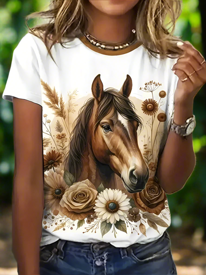 1.Unisex Casual Horse Designs T-Shirts (Size: XXS - 6XL) - ALOE WINGS STORE