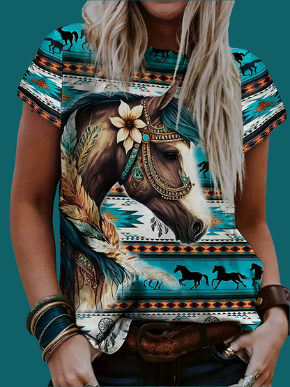 1.Unisex Casual Horse Designs T-Shirts (Size: XXS - 6XL) - ALOE WINGS STORE