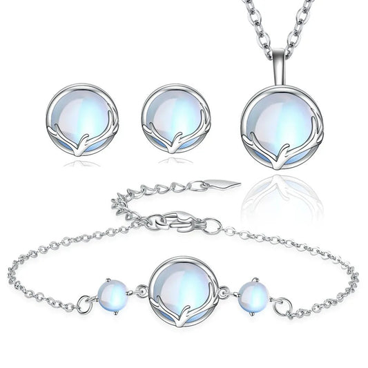 925 Sterling Silver Round Crystal Jewellery Sets SELECTION - ALOE WINGS STORE
