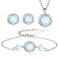 925 Sterling Silver Round Crystal Jewellery Sets SELECTION - ALOE WINGS STORE
